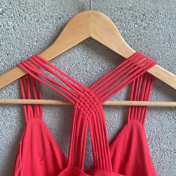 Pink Rose coral maxi dress with knotted cross cross back detail - Picture 2 of 7